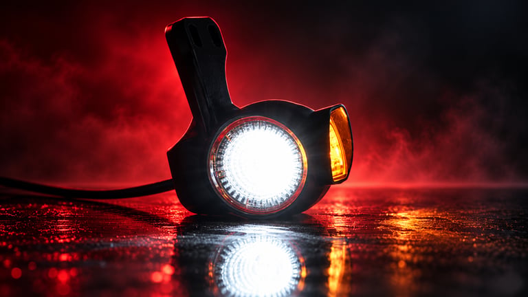 Peräkärryn LED-valot pimeässä