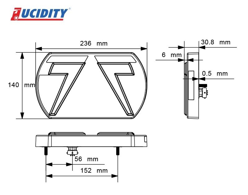 LED TAKAVALO GLOTRAC VASEN 12V 5-PIN BAJONET - Image 8
