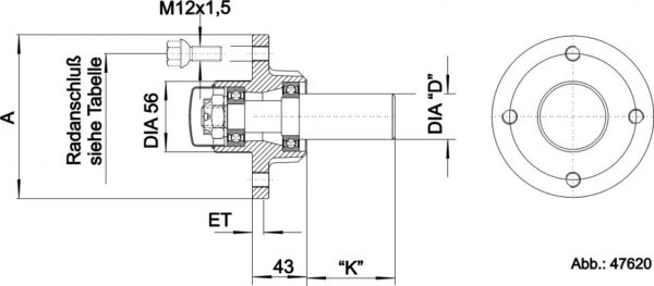 PYÖRÄNNAPA KNOTT 1000KG 5X112 49X200 - Image 2