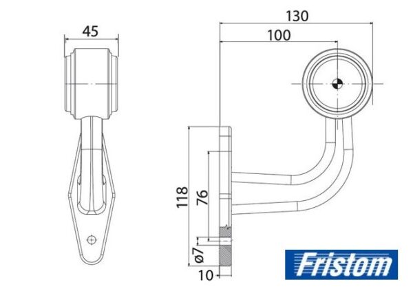 LED ÄÄRIVALO PUNAINEN/VALKOINEN 12-36V LYHYT L-VARSI - Image 4